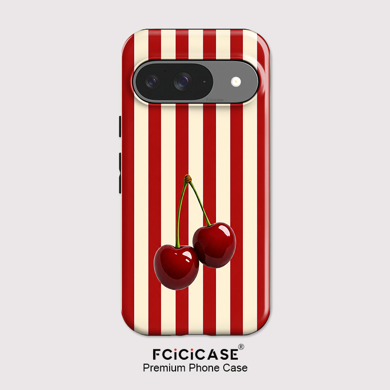 Matte Pc Case - Fcicicase Telefoonhoesje met kersenstrepenpatroon voor Google